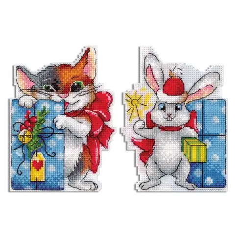 Consegna Rapida Kit di ornamenti da ricamare - È tempo di aprire i regali - MP Studia