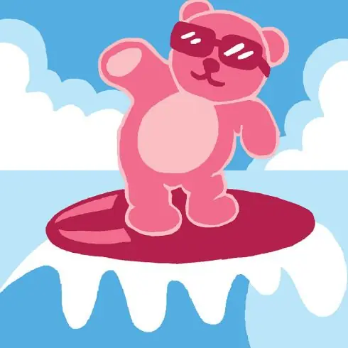 Kit di tela per bambini - Orsetto surfista - Luc Créations Pagamento Sicuro