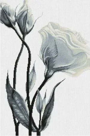 kit ricamo a punto croce - Fiori bianchi d'amore - Nova Sloboda Prezzo Di Fabbrica