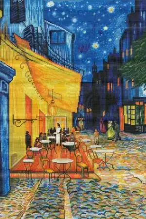 Solo Oggi kit ricamo a punto croce - La terrazza del caffè di sera dopo Van Gogh - Nova Sloboda