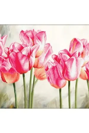 Offerta kit ricamo a punto croce - Tulipani rosa - Needleart World