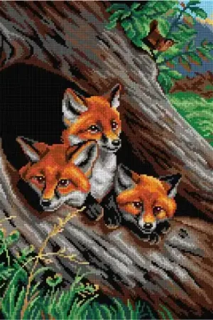 Compra Adesso Canovaccio antico - Cuccioli di volpe su un albero - Orchidéa