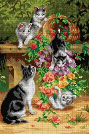 Canovaccio antico - Gatti e fiori - Orchidéa Esclusivo