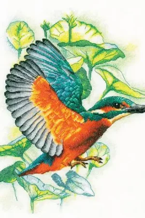 kit ricamo a punto croce - Martin pescatore - Etamina - Lanarte Promo Stagionale