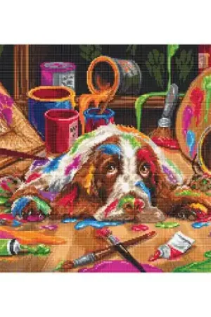 kit ricamo a punto croce - Cucciolo di Picasso - Luca-S Promozione