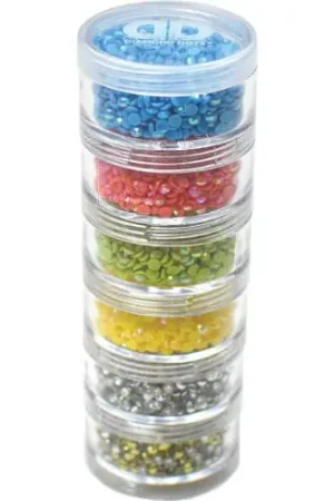 Scatola da ricamo a diamante - 6 scatole rotonde a vite - Diamond Dotz Freestyle Nuovo Arrivo