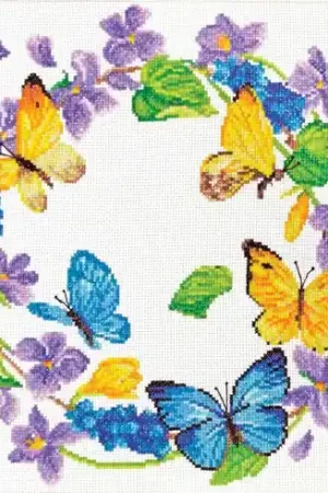 kit ricamo a punto croce - Ghirlanda estiva - Ladybird Prezzo Scontato