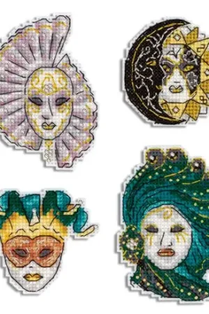 Kit magnete per ricamo - maschere veneziane - MP Studia Affare