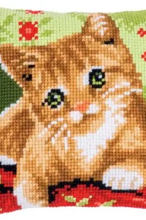 Kit cuscino fori grossi - gatto carino - Vervaco Super Prezzo