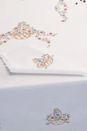 Tovagliolo da ricamo - Cesto di margherite - Luc Créations Solo Oggi