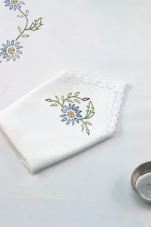 Tovagliolo da ricamo - Margheritina blu - Luc Créations Must-Have