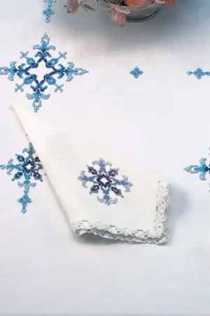 Tovagliolo da ricamo - Camaïeu blu - Luc Créations Spedizione Espresso