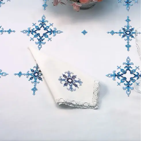 Tovagliolo da ricamo - Camaïeu blu - Luc Créations Spedizione Espresso