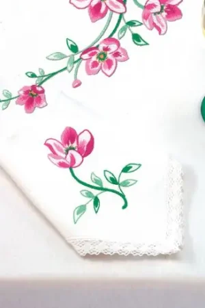 Nuova Collezione Tovagliolo da ricamo - Rosa di macchia - Luc Créations