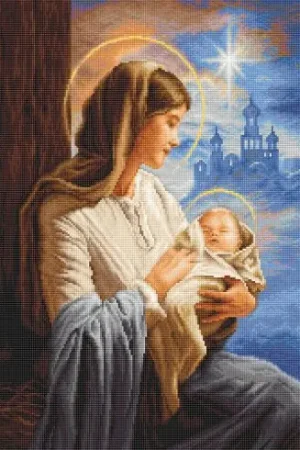 kit ricamo a punto croce - Santa Maria e il Bambino - Luca-S Must-Have