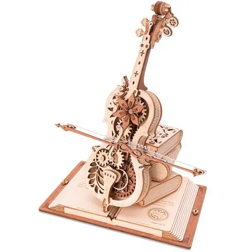 Novità Puzzle meccanico in legno 3D - Carillon - Magia del violoncello - ROKR