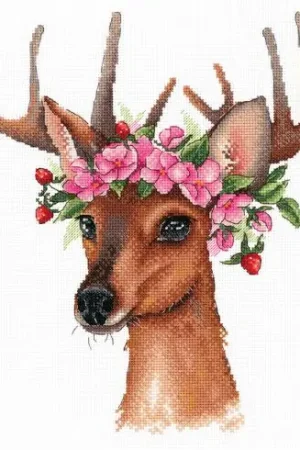 Economico kit ricamo a punto croce - Cervo di foresta - MP Studia