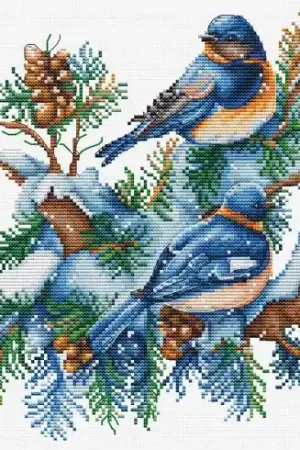 kit ricamo a punto croce - Uccelli invernali - Luca-S Novità