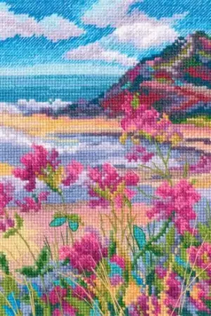 kit ricamo a punto croce - Fiori sulla riva - RTO Offerta Limitata