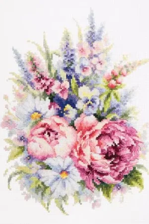 A Buon Prezzo kit ricamo a punto croce - Mazzo di peonie - Magic Needle