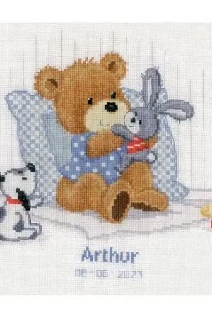 Prezzo Scontato kit ricamo a punto croce - Orso, coniglio e cane - Vervaco