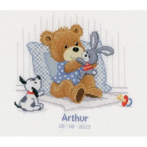 Prezzo Scontato kit ricamo a punto croce - Orso, coniglio e cane - Vervaco