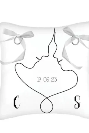 Offerta Limitata Kit cuscino da ricamo - Cuscino nuziale - Line Art - Princesse
