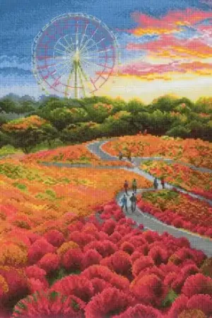 kit ricamo a punto croce - Parco Hitachi - Riolis Spedizione Gratuita