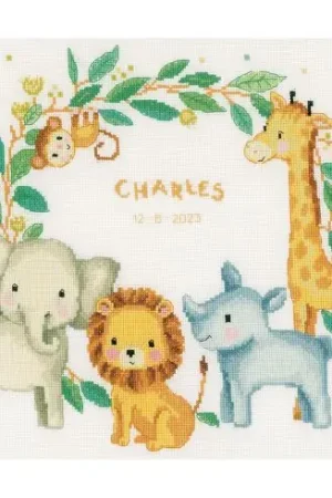 Offerta Lampo kit ricamo a punto croce - Animali della giungla - Vervaco