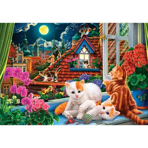 puzzle - Gattini sul tetto - 1500 pezzi - Castorland Offerta Del Giorno