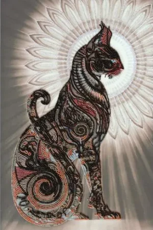 Kit di ricamo con perline - La dea Bastet nella notte - Abris Art Novità