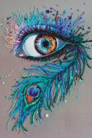 Kit di ricamo con perline - Sguardo reale - Abris Art Prezzo Di Fabbrica