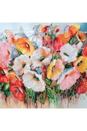 Solo Oggi Kit di ricamo con perline - Fiori delicati - Abris Art