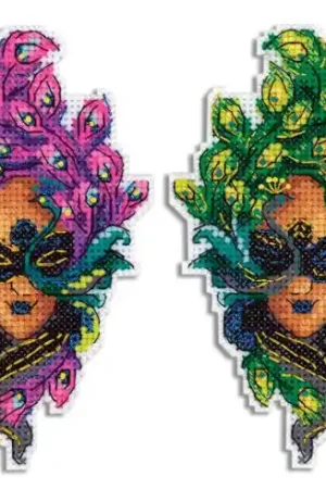 Kit di ornamenti da ricamare - Maschere di Venezia - MP Studia Nuovo Arrivo