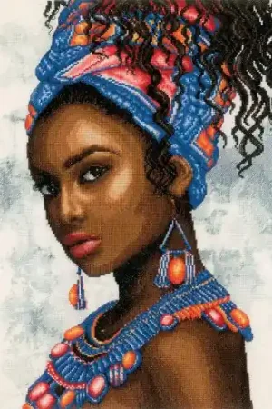 Spedizione Espresso kit ricamo a punto croce - Manichino con sciarpa - Lanarte