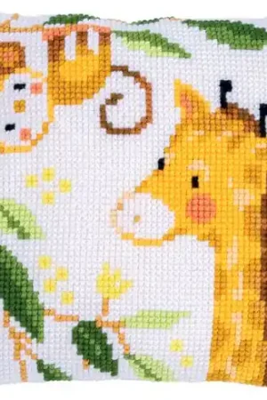 Kit cuscino fori grossi - Animali della giungla - Vervaco Soddisfatti O Rimborsati