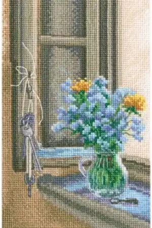 kit ricamo a punto croce - Bouquet di fiori blu - RTO Ultimissimo Modello