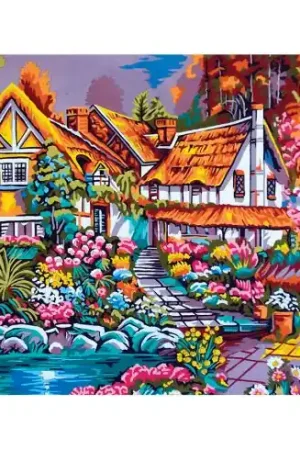 Esclusivo Canovaccio antico - Case fiorite - Gobelin. L