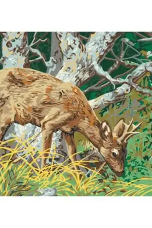 Spedizione Gratuita Canovaccio antico - Cerva della foresta - Gobelin. L