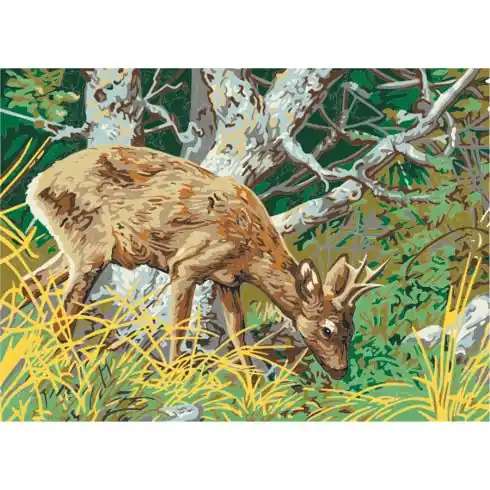 Spedizione Gratuita Canovaccio antico - Cerva della foresta - Gobelin. L