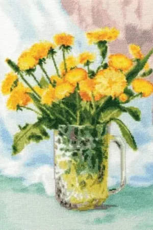 kit ricamo a punto croce - Bouquet di denti di leone - Toison d'or Must-Have