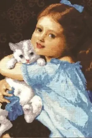 kit ricamo a punto croce - La bambina e il gattino - Toison d'or Acquista Ora