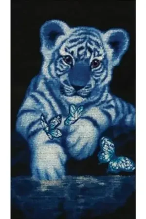 Spedizione Gratuita kit ricamo a punto croce - Cucciolo di tigre bianca - Toison d'or