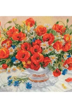 Sconto kit ricamo a punto croce - Bouquet di fiori selvatici - Toison d'or