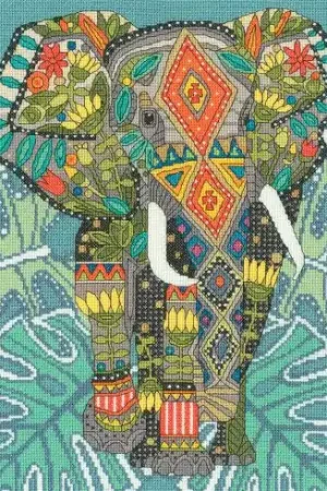 Promozione kit ricamo a punto croce - Elefante gioiello - Bothy Threads