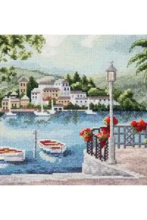 Popolare kit ricamo a punto croce - isola paradisiaca - Charivna Mit