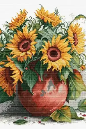 kit ricamo a punto croce - I girasoli - Luca-S Soddisfatti O Rimborsati