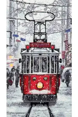 kit ricamo a punto croce - Il tram - Charivna Mit Prezzo Scontato