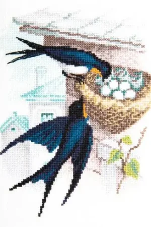 kit ricamo a punto croce - Casetta per uccelli - Charivna Mit Prezzo Di Fabbrica