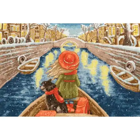 Consegna Rapida kit ricamo a punto croce - Gita in barca - Toison d'or